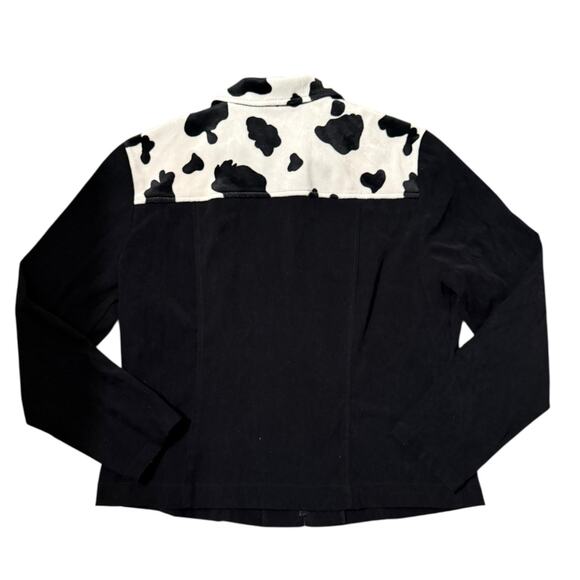 Vintage Stronebridge Cow Print Full Zip Jacket Jerrell Inc Size 14 Made in Macau - Picture 4 of 4